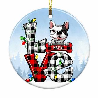 Personalized Dog Lovers Gift, Dog Love Christmas Circle Ornament - Thegiftio