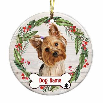 Personalized Christmas Dog Cat Circle Ornament NB31 81O34 - Thegiftio UK