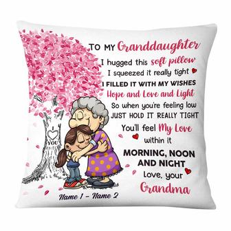 Personalized Mom Grandma Granddaughter Grandson Gifts, Grandma Hug This Pillow Christmas Pillow - Thegiftio UK