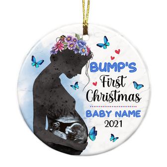 Personalized Baby Ultrasound Mom Christmas Circle Ornament NB42 95O36 - Thegiftio UK