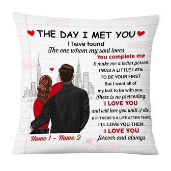 Personalized Couple The Day I Met You Pillow - Thegiftio UK