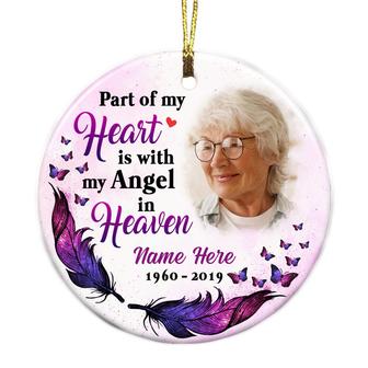 Personalized Mom Dad Memo Heaven Christmas Circle Ornament NB51 95O36 - Thegiftio UK