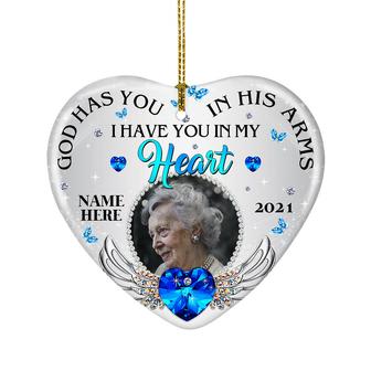 Personalized Mom Dad Memo Heart Ornament NB61 95O36 - Thegiftio UK