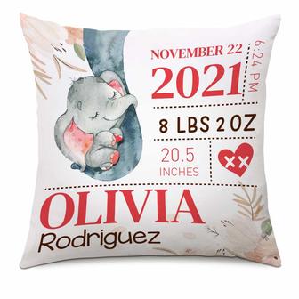 Personalized Elephant Pillow for Grandma and Grandkids - Thegiftio UK
