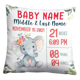 Personalized Baby Elephant Pillow for Mom or Grandma - Thegiftio UK