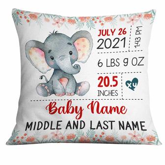 Personalized Baby Elephant Pillow for New Parents - Thegiftio UK