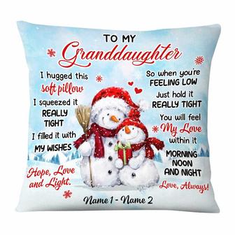 Personalized Mom Grandma Granddaughter Grandson Gifts, Snowman Christmas Pillow - Thegiftio