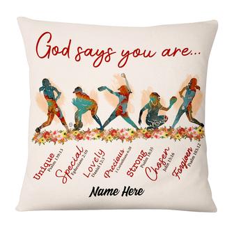 Personalized God Says You Are Softball Pillow - Thegiftio UK