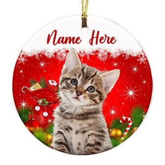 Personalized Dog Cat Photo Christmas Circle Ornament - Thegiftio UK