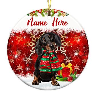 Personalized Christmas Gifts For Dachshund Mom Dad, Dachshund Gifts, Dachshund Dog Christmas Circle Ornament - Thegiftio UK