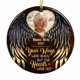 Personalized Memo Wings Photo Circle Ornament - Thegiftio UK