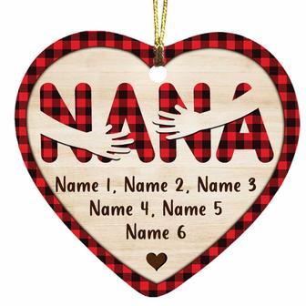 Personalized Mom Grandma Hug Heart Ornament NB172 95O47 - Thegiftio UK