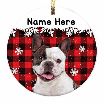 Personalized Dog Cat Christmas Circle Ornament NB13 30O58 - Thegiftio UK