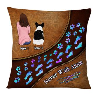 Personalized Dog Mom Never Walk Alone Pillow - Thegiftio