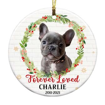 Personalized Dog Cat Memo Forever Loved Photo Circle Ornament - Thegiftio UK