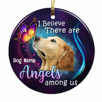 Personalized Dog Cat Memo Angels Among Us Photo Circle Ornament - Thegiftio UK