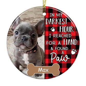 Personalized Dog Cat Found A Paw Photo Circle Ornament - Thegiftio UK