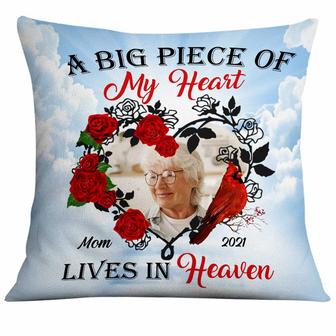 Personalized Memo A Big Piece Of My Heart Heaven Photo Pillow - Thegiftio UK