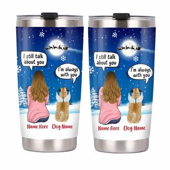 Personalized Dog Memo Christmas Watching Steel Tumbler - Thegiftio UK