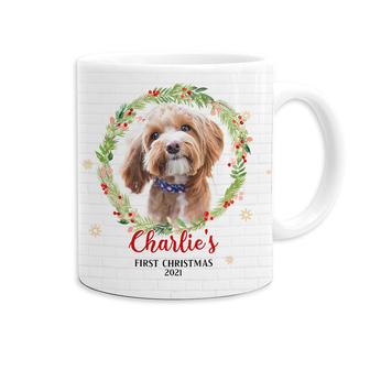 Personalized Dog Christmas Wreath Mug - Thegiftio UK