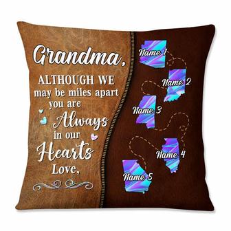 Personalized Mom Grandma Grandchildren Long Distance Pillow - Thegiftio UK
