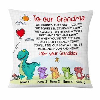Personalized Mom Grandma Granddaughter Grandson Dinosaur Pillow - Thegiftio UK