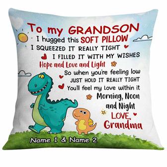 Personalized Mom Grandma Granddaughter Grandson Dinosaur Pillow - Thegiftio UK