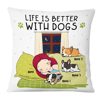 Personalized Dog Day Gift, Life With A Dog Pillow - Thegiftio UK