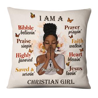 Personalized BWA I Am A Jesus Loving Christian Girl Pillow - Thegiftio UK