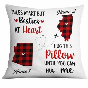 Personalized Long Distance Pillow for Friends Sisters - Thegiftio UK