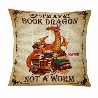 Personalized Book Dragon Not A Worm Pillow - Thegiftio UK
