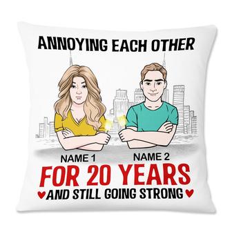Personalized Couple Married Christmas Gifts, Annoying Each Other For 10 Years Pillow - Thegiftio