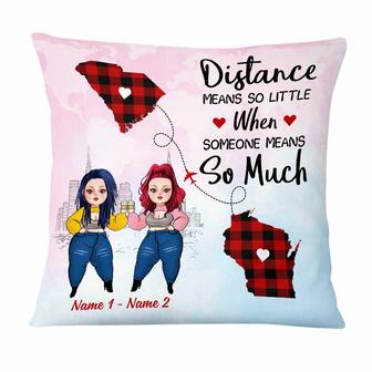 Personalized Long Distance Pillow for Friends - Thegiftio UK