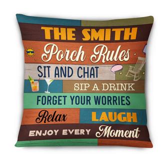 Personalized Outdoor Porch Rules Pillow - Thegiftio UK