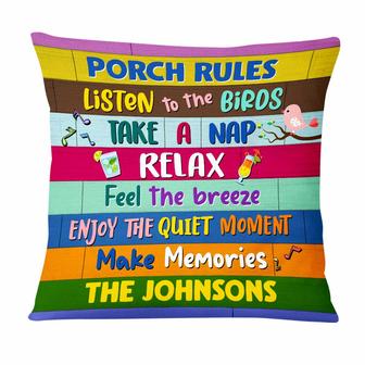 Personalized Outdoor Porch Rules Pillow - Thegiftio UK