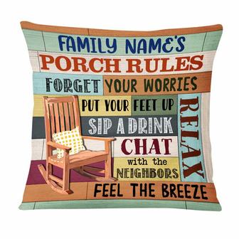 Personalized Outdoor Porch Rules Pillow - Thegiftio UK
