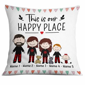 Personalized Family Happy Place Pillow for Home - Thegiftio UK