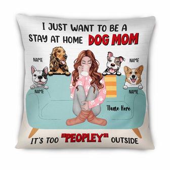 Personalized Dog Mom Gifts, Stay At Home Dog Mom Pillow - Thegiftio