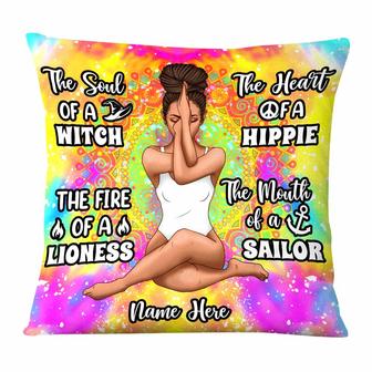 Personalized Hippie Girl Pillow - Thegiftio UK