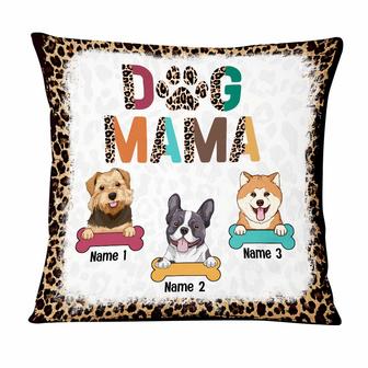 Personalized Dog Mom Leopard Pattern Pillow - Thegiftio UK