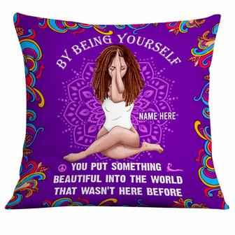 Personalized Hippie Girl Being Yourself Pillow - Thegiftio UK