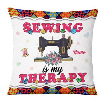 Personalized Love Sewing My Therapy Pillow - Thegiftio UK