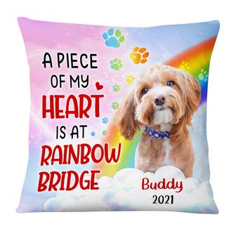Personalized Dog Memo Photo Rainbow Pillow - Thegiftio UK