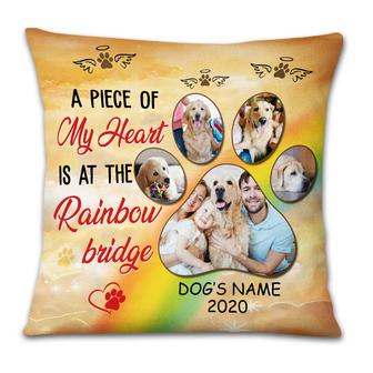 Personalized Dog Memo Photo Rainbow Bridge Pillow - Thegiftio UK