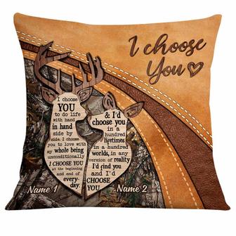 Personalized Deer Hunting Couple I Choose You Pillow - Thegiftio UK