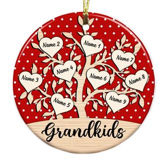 Personalized Christmas Grandkid Grandson Granddaughter Grandma Circle Ornament NB53 23O57 - Thegiftio UK