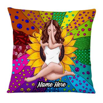 Personalized Hippie Girl Pillow - Thegiftio UK