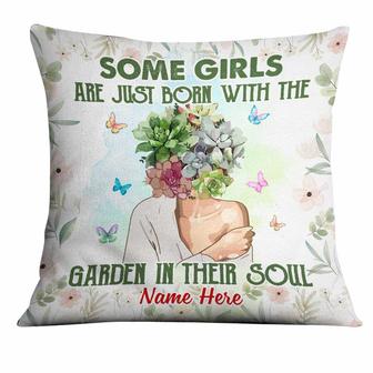 Personalized Love Gardening Girl Pillow - Thegiftio UK