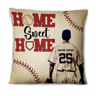 Personalized Love Baseball Home Sweet Home Pillow - Thegiftio