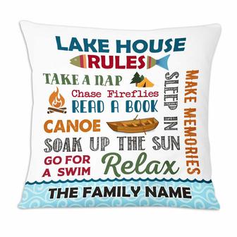 Personalized Lake House Rules Pillow - Thegiftio